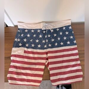 Carbon Red and White Swim Shorts American Flag Men’s Size 36